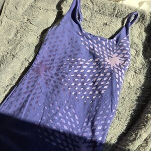 Purple Patterned Sleeveless Dress